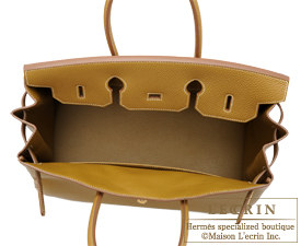 Hermes　Birkin bag 35　Kraft/Kraft beige　Clemence leather　Gold hardware