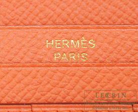Hermes　Bearn Soufflet　Mango　Epsom leather　Gold hardware
