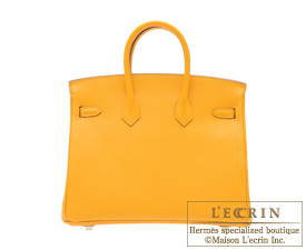 Hermes　Birkin bag 25　Jaune d'or　Epsom leather　Gold hardware