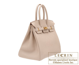 Hermes　Birkin bag 35　Argile beige　Clemence leather　Gold hardware