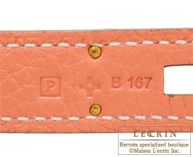 Hermes 22cm Bi-Color Gris Perle/Crevette Clemence Leather