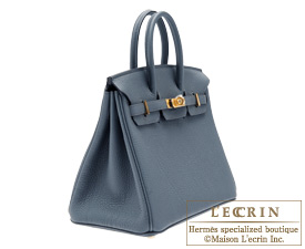 Hermes　Birkin bag 25　Blue orage　Togo leather　Gold hardware