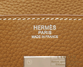 Hermes　Birkin bag 30　Kraft　Clemence leather　Silver hardware