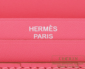 Hermes　Bearn Soufflet　Rose lipstick　Tadelakt leather　Silver hardware