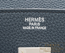 Hermes　Birkin bag 35　Blue orage/Dark blue　Togo leather　Silver hardware