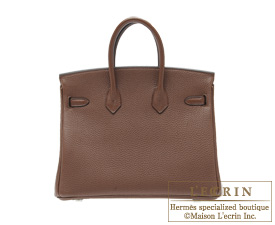 Hermes　Birkin bag 25　Brulee　Togo leather　Silver hardware