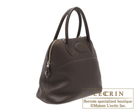 Hermes　Bolide bag 31　Cafe　Clemence leather　Silver hardware