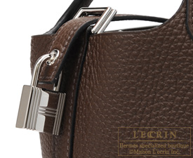 Hermes　Picotin Lock bag 18/PM　Chocolat　Clemence leather　Silver hardware