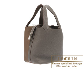 Hermes　Picotin Lock casaque bag PM　Etain/Etoupe grey　Clemence leather　Silver hardware