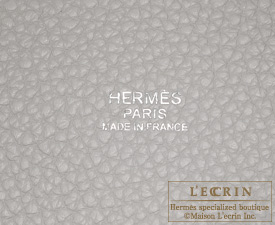 Hermes　Picotin Lock　Casaque bag GM　Pearl grey/　White　Clemence leather　Silver hardware