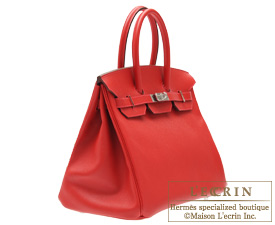 Hermes　Birkin bag 35　Rouge casaque　Epsom leather　Silver hardware