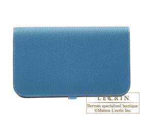 Hermes　Dogon GM　Cobalt/Blue jean　Togo leather　Silver hardware