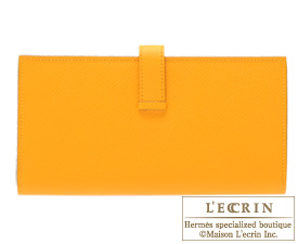 Hermes　Bearn Soufflet　Jaune d'or/Gold yellow　Epsom leather　Silver hardware