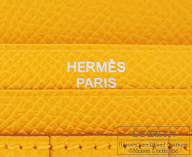 Hermes　Bearn Soufflet　Jaune d'or/Gold yellow　Epsom leather　Silver hardware