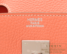 Hermes　Birkin bag 30　Crevette/Crevette pink　Clemence leather　Silver hardware