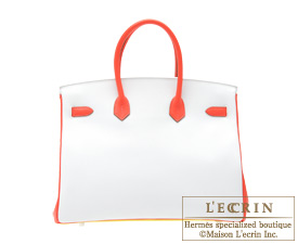 Hermes　Birkin bag 35　Soufre/White/Rose jaipur　Epsom leather　Matt silver hardware