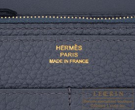 Hermes　Dogon GM　Blue orage/Dark blue　Togo leather　Gold hardware