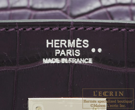 Hermes　Birkin bag 30　Amethyst　Matt niloticus crocodile skin　Silver hardware