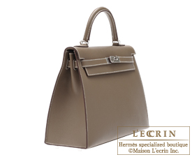 Hermes　Kelly bag 32　Etoupe/Taupe grey　Epsom leather　Silver hardware