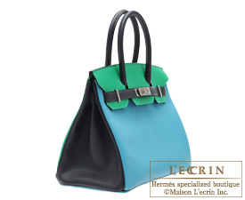 Hermes　Birkin bag 30　Turquoise blue/Blue indigo/Menthe　Chevre myzore goatskin　Silver hardware