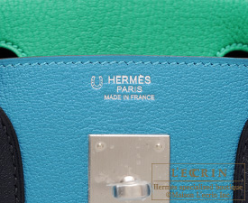 Hermes　Birkin bag 30　Turquoise blue/Blue indigo/Menthe　Chevre myzore goatskin　Silver hardware