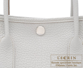 Hermes　Garden Party bag 30/TPM　Pearl grey　Fjord leather　Silver hardware