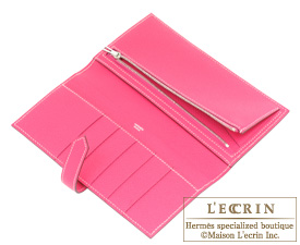 Hermes　Bearn bi-fold wallet　Rose tyrien/Hot pink　Epsom leather　Silver hardware