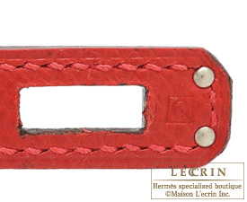 Hermes Birkin bag 25 Rouge casaque Epsom leather Silver hardware