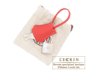 Hermes　Birkin bag 25　Rouge casaque　Epsom leather　Silver hardware