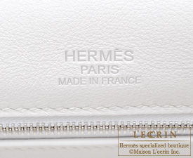 Hermes　Kelly Ghillies bag 35　Retourne　White/Pearl grey　Swift leather　Silver hardware