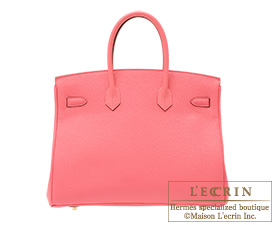 Hermes　Birkin bag 35　Rose lipstick　Togo leather　Gold hardware 