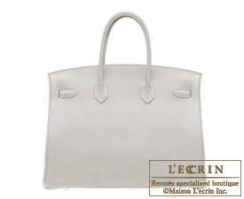 Hermes　Birkin bag 35　Pearl grey/Gris perle　Togo leather　Silver hardware
