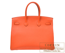 Hermes　Birkin bag 35　Capucine/Capucine orange　Togo leather　Silver hardware