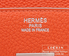 Hermes　Birkin bag 35　Capucine/Capucine orange　Togo leather　Silver hardware