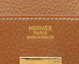 Hermes　Birkin bag 30　Gold　Clemence leather　Gold hardware