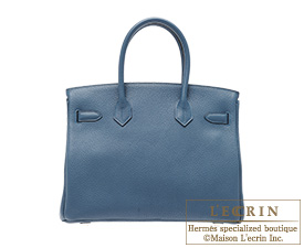Hermes　Birkin bag 30　Blue tempete　Fjord leather　Silver hardware