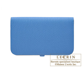 Hermes　Dogon GM　Mykonos/Mykonos Blue　Togo leather　Silver hardware