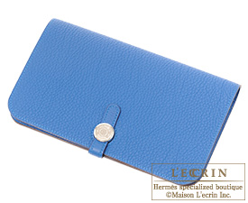 Hermes　Dogon GM　Mykonos/Mykonos Blue　Togo leather　Silver hardware
