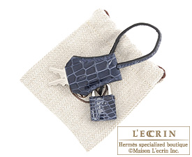 Hermes　Birkin bag 25　Blue abysse　Niloticus crocodile skin　Silver hardware