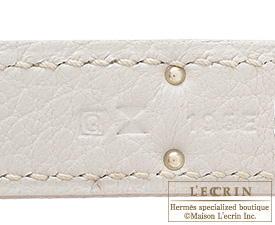 Hermes　Birkin bag 35　Pearl grey　Fjord leather　Silver hardware