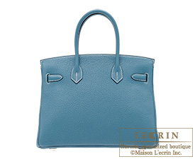 Hermes　Birkin bag 30　Blue jean　Clemence leather　Silver hardware