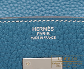 Hermes　Birkin bag 30　Blue jean　Clemence leather　Silver hardware