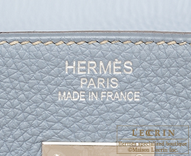 Hermes　Birkin bag 40　Blue lin　Togo leather　Silver hardware