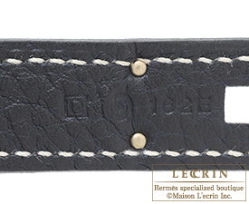 Hermes　Birkin bag 35　White/Blue indigo　Clemence leather　Mat Silver hardware