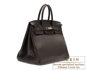 Hermes　Birkin bag 40　Ebene/Ebony　Clemence leather　Silver hardware