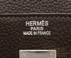 Hermes　Birkin bag 40　Ebene/Ebony　Clemence leather　Silver hardware