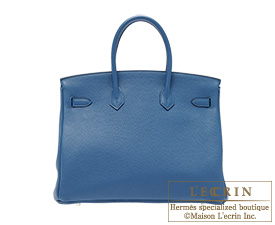 Hermes　Birkin bag 35　Blue thalassa　Clemence leather　Silver hardware