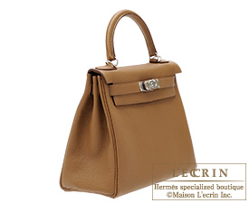 Hermes　Kelly bag 28　Alezan　Togo leather　Silver hardware