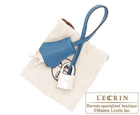 Hermes Birkin bag 25 Blue thalassa Epsom leather Silver hardware