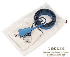 Hermes　Kelly bag 32　Blue de galice　Togo leather　Silver hardware